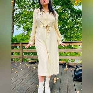 1970s VINTAGE Stamped Silk Lanvin Shirt dress